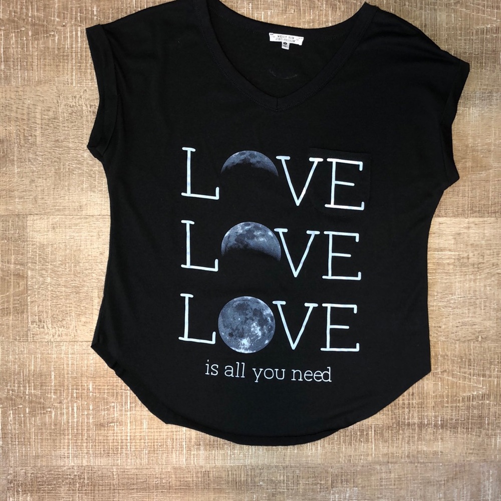 Black 'Love is All You Need' Short Sleeve Tee